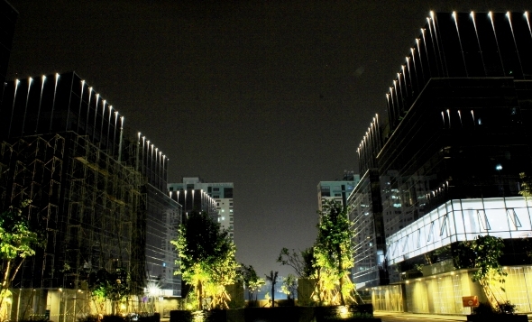 Real Office Block fr Round About night